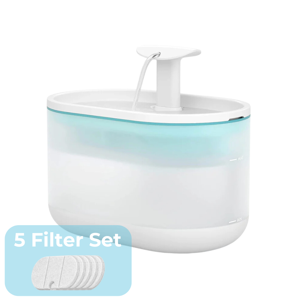 Cat Water Fountain | Quiet Pet Drinking Fountain | 5-Layer Filter | BPA-Free | Flow & Bubble Modes
