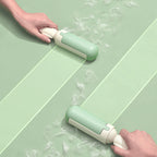 Pet hair roller in use
