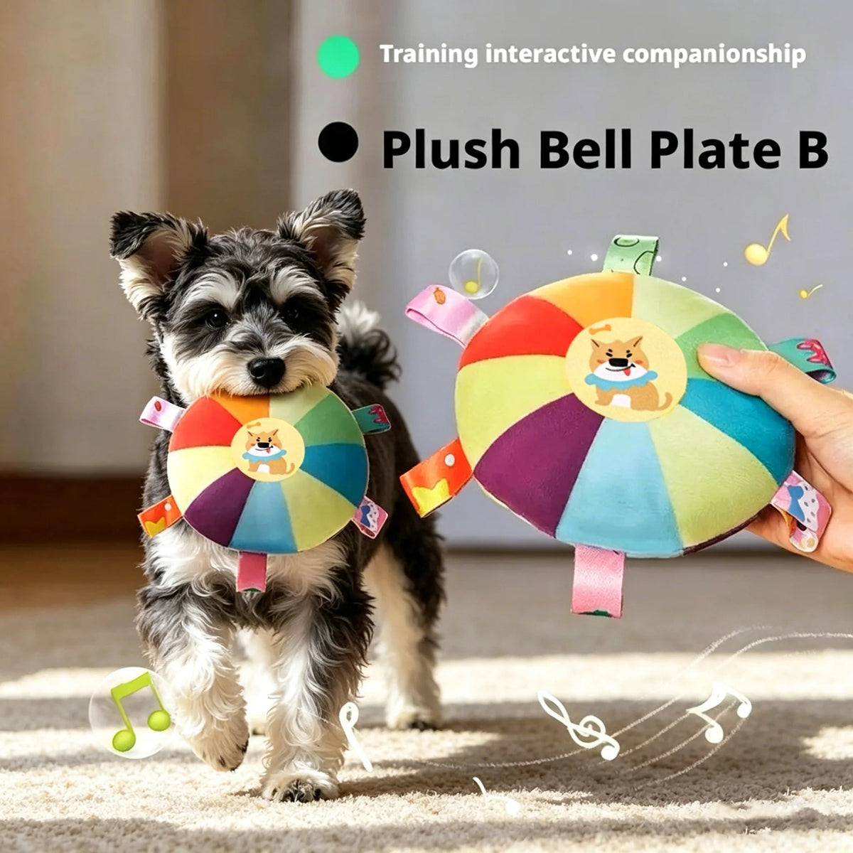Plush bell print frisbee detail