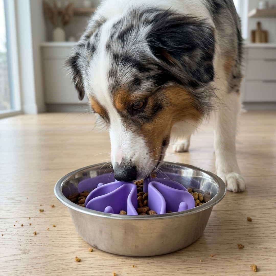 Dog Food Bowl Insert | Slow Feeding Spiral Design | Durable Silicone with Suction Cup 0