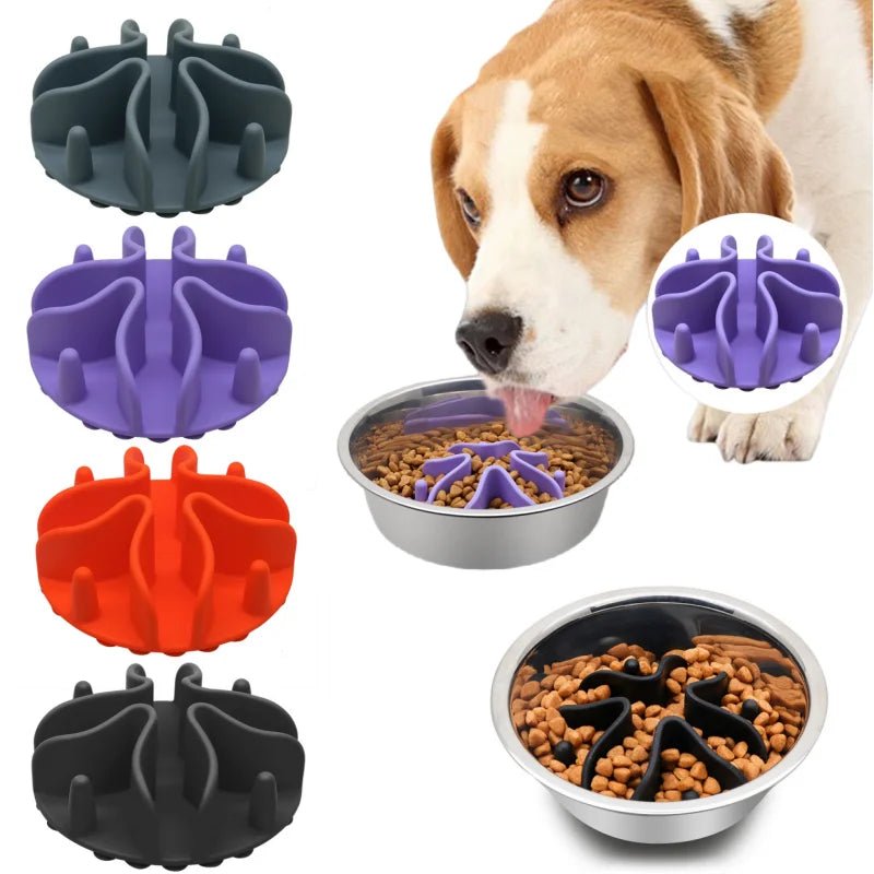 Dog Food Bowl Insert | Slow Feeding Spiral Design | Durable Silicone with Suction Cup 2