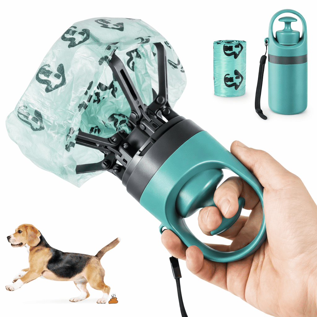 Dog Poop Scooper | Hands-Free Gripping Claw | Built-In Bag Holder for Easy Cleanup 1