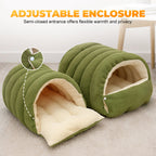 Semi-closed entrance of pet cave bed