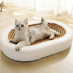 Plush cat scratching lounge