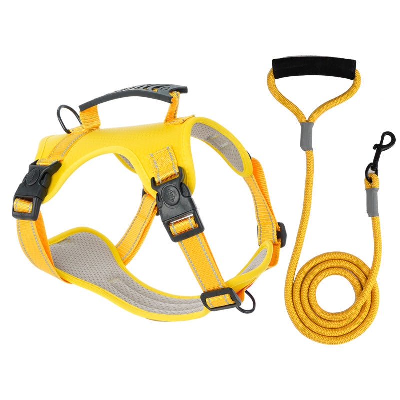Dog harness in yellow