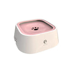Pink splash-free water bowl