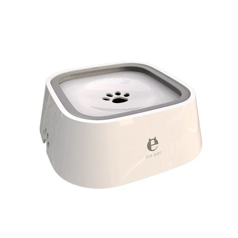 White splash-free water bowl