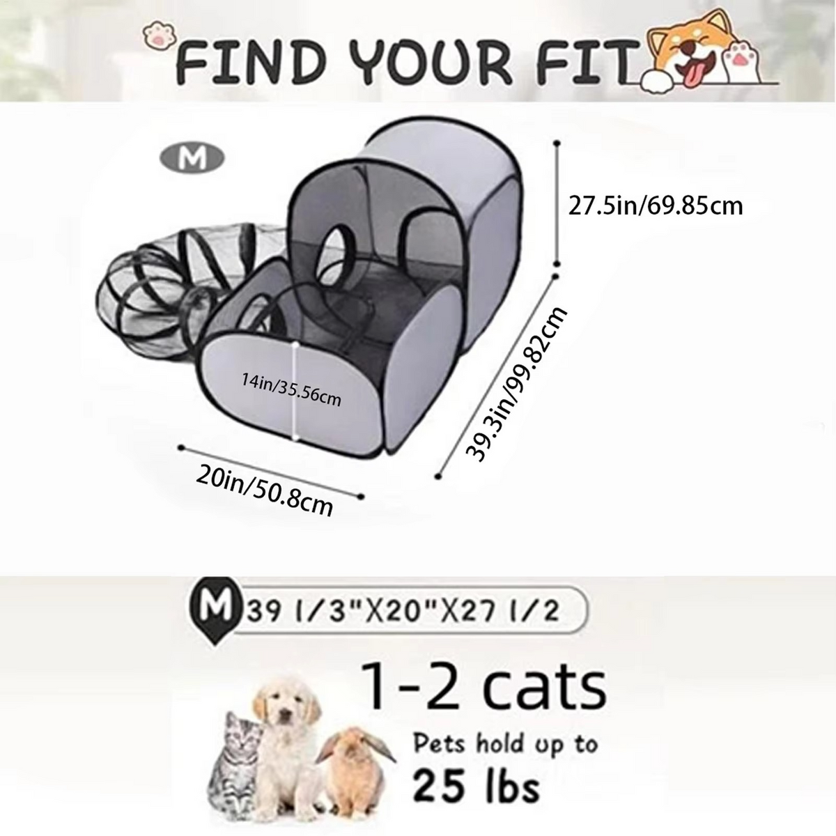 Cat tent size overview