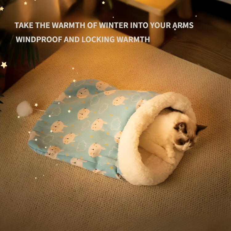 Windproof pet sleeping sack for winter