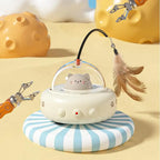 Cat chasing automatic feather toy