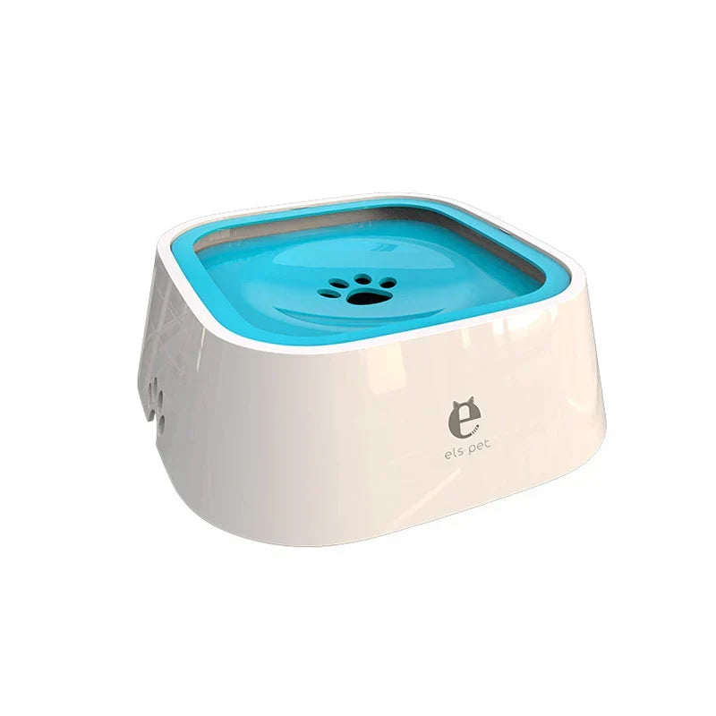 Blue splash-free water bowl