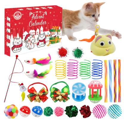 24-Day Catvent Calendar | Interactive Holiday Toy Set | Daily Surprises | Festive Gift for Cats & Cat Lovers