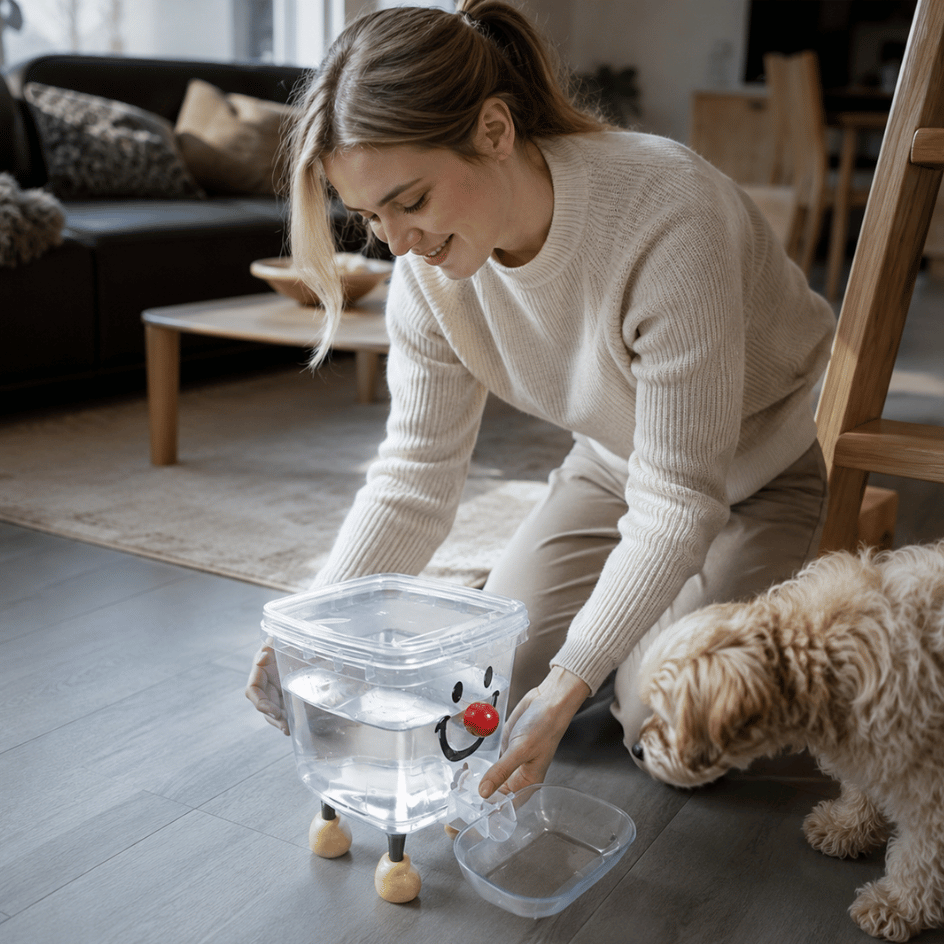 Gravity water dispenser for dogs and cats
