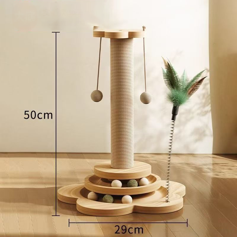 Solid wood scratching post 50 cm