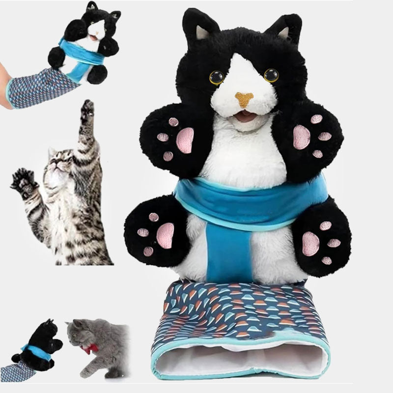 Cat play glove as plush toy