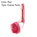 Red pet bath brush, dense teeth