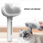 Spray cat brush in use