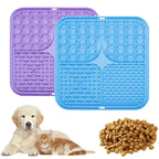 Dog using a lick mat