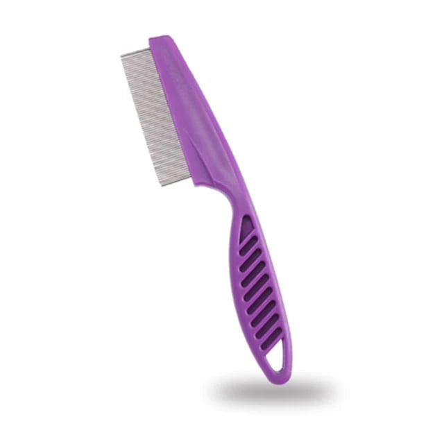 Purple pet grooming comb