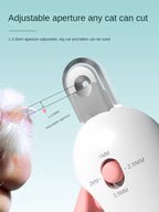 Nail clipper aperture for small and large cats