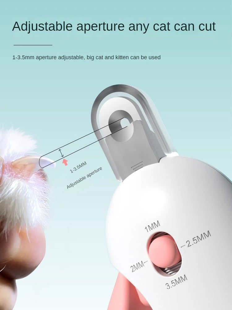 Nail clipper aperture for small and large cats