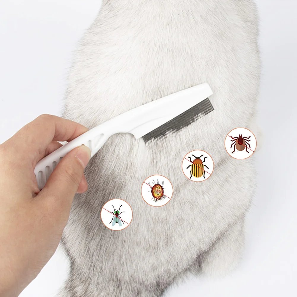 Pet grooming comb with fine teeth