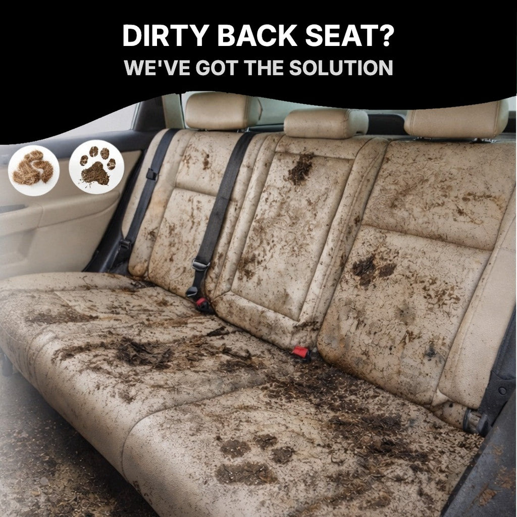 Muddy back seat without a seat cover