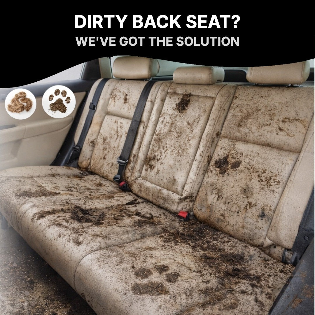 Muddy back seat without a seat cover