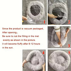 Fluffing the donut bed after unpacking