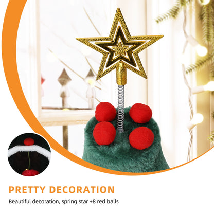 Christmas Cat Tree – 2-Tier Cat Tower with Teaser Toy, Kitten Activity Center, Holiday Cat Furniture