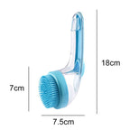 Pet bath brush with built-in shampoo dispenser