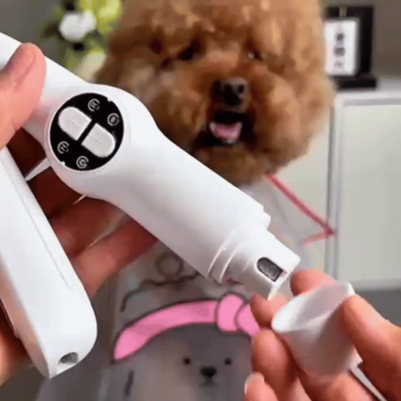 2-in-1 Electric Pet Nail Trimmer & File | Quiet Motor | LED Light | USB Rechargeable | Safe Grooming Tool