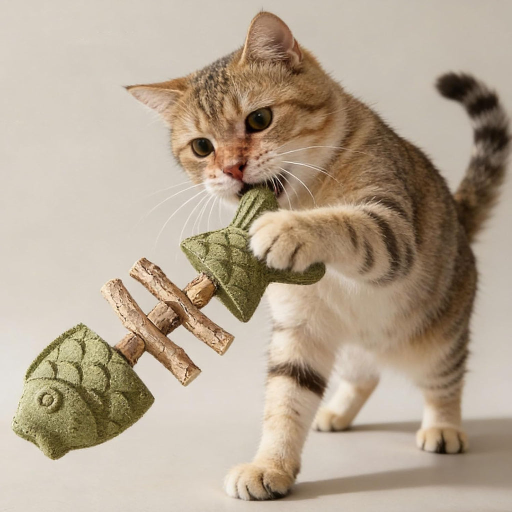 Silvervine fish bone cat chew toy