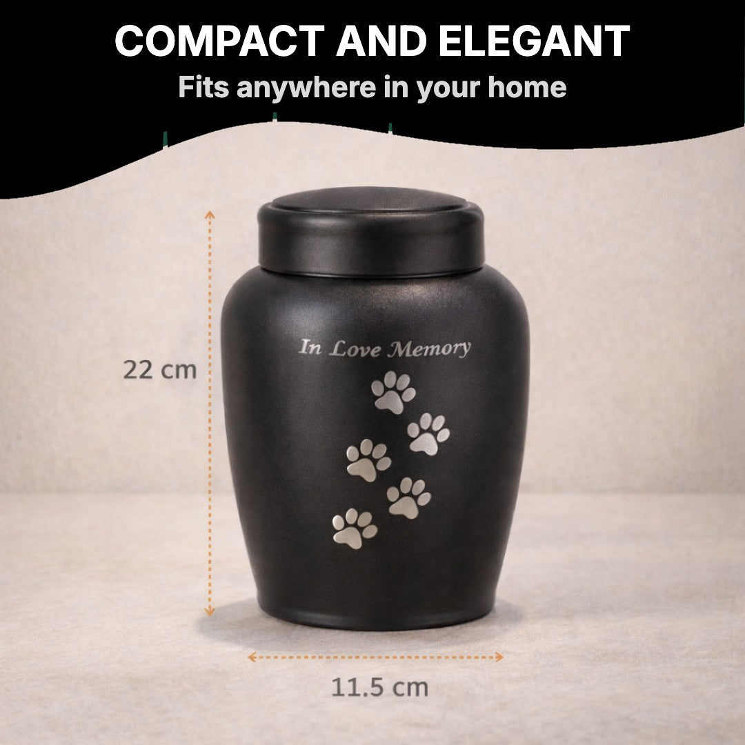 Pet urn dimensions 22 cm by 11.5 cm