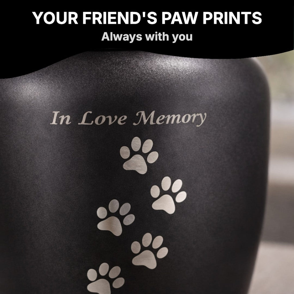 Close-up of the paw print design