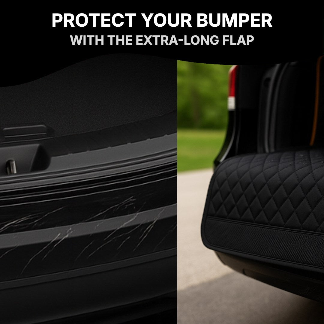 Bumper flap folded over the car bumper