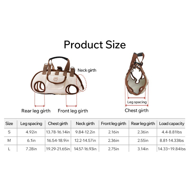Dog carrier size chart