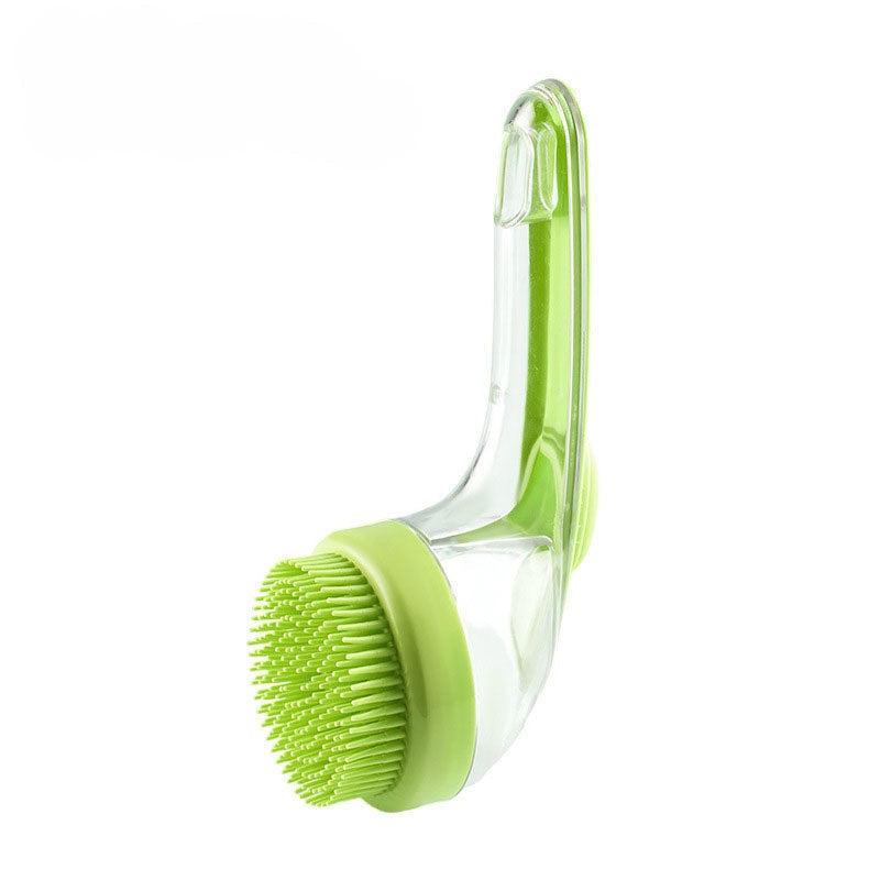 Green pet bath brush, fine and large teeth