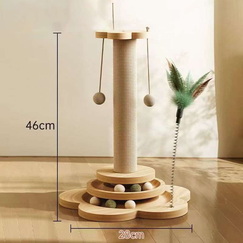 Solid wood scratching post 46 cm