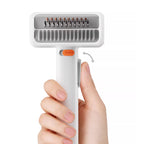 Grooming a cat with the comb