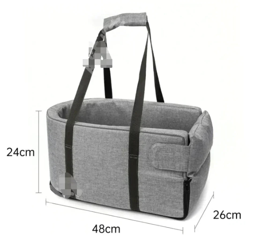 Dog car seat side view
