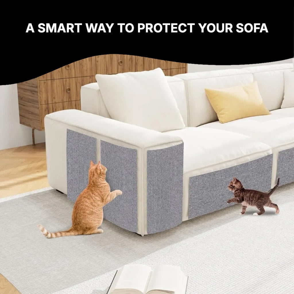 Scratch mat protecting a sofa