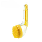 Yellow pet bath brush, fine and large teeth