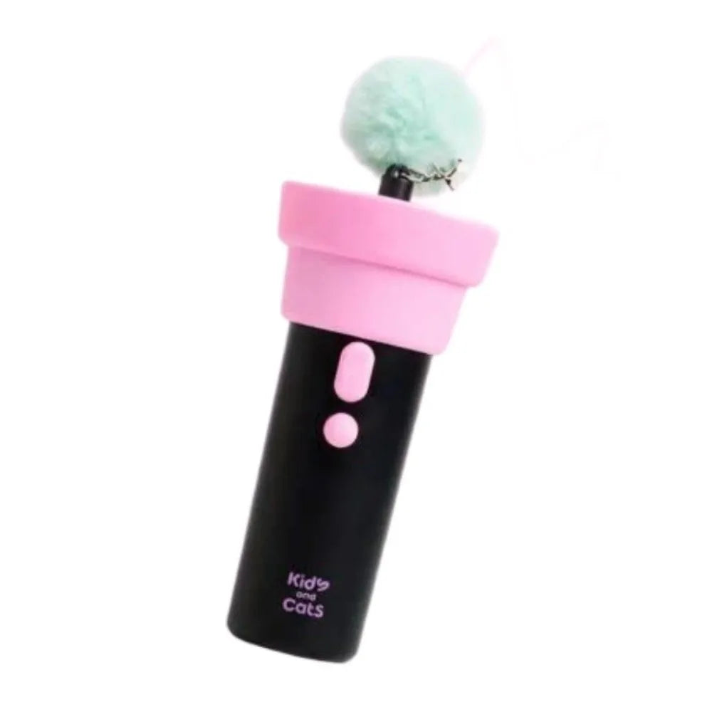 Cat teaser wand in use
