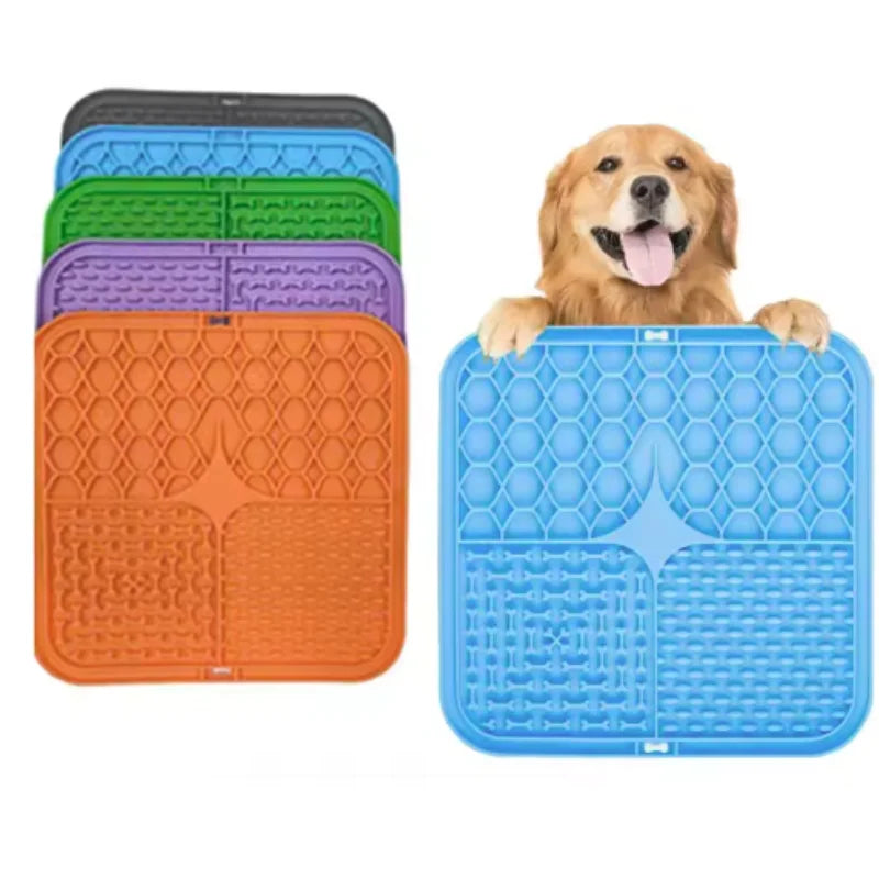Textured lick mat surface