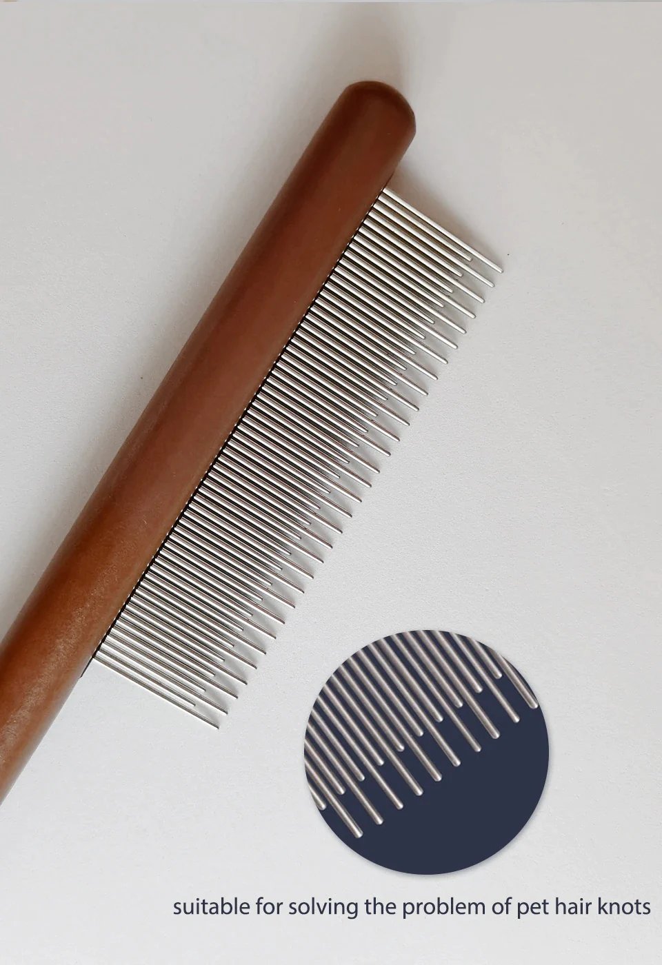 Comb for removing pet hair tangles