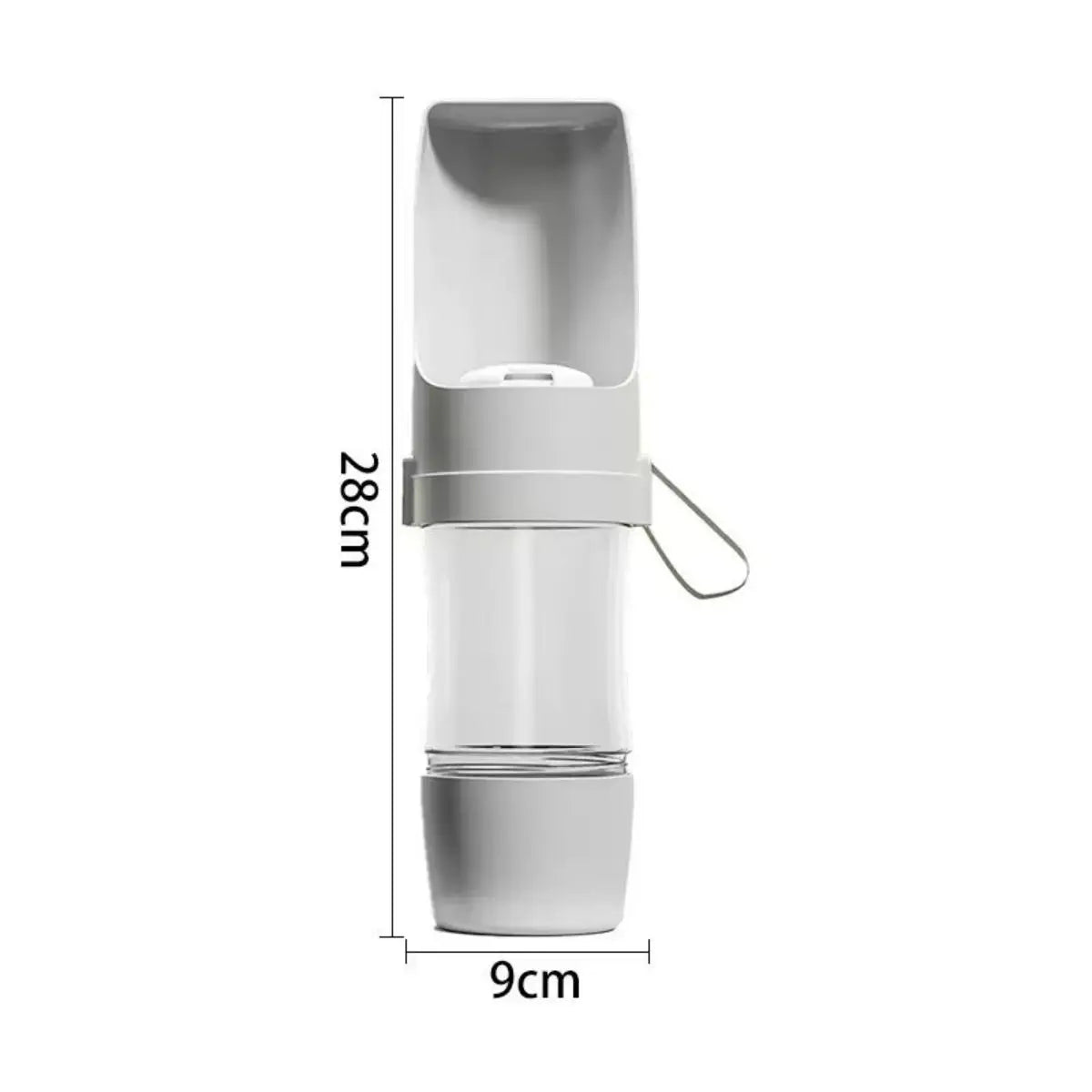 Pet water bottle in grey