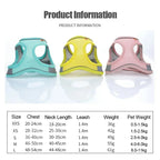 Pet harness size chart