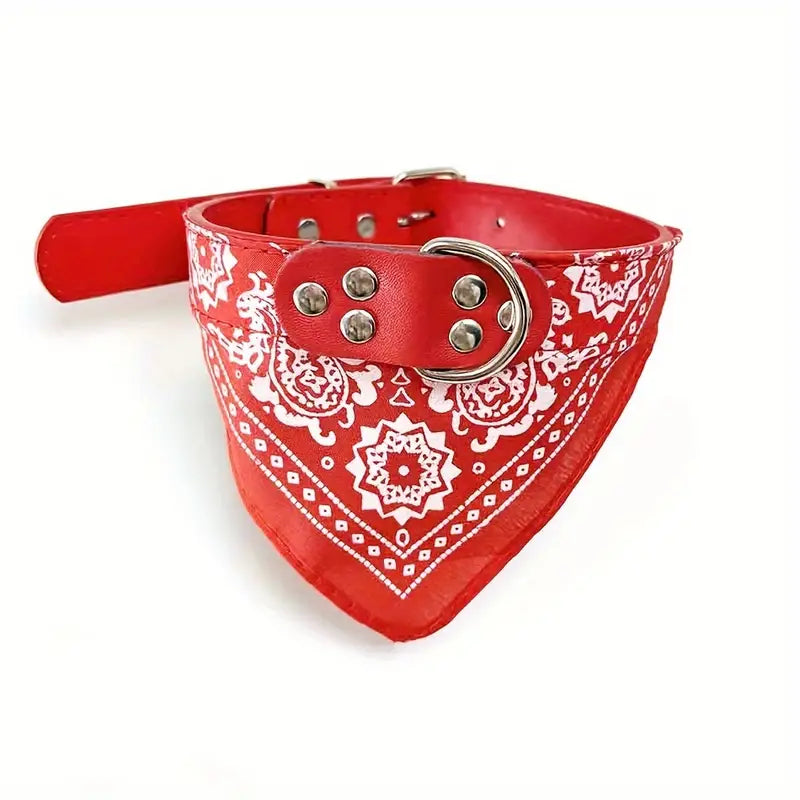 Dog bandana collar – red