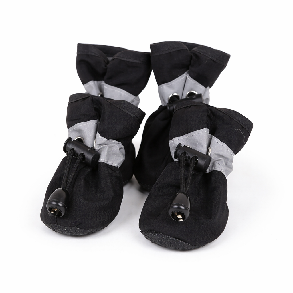 Black water-resistant dog boots